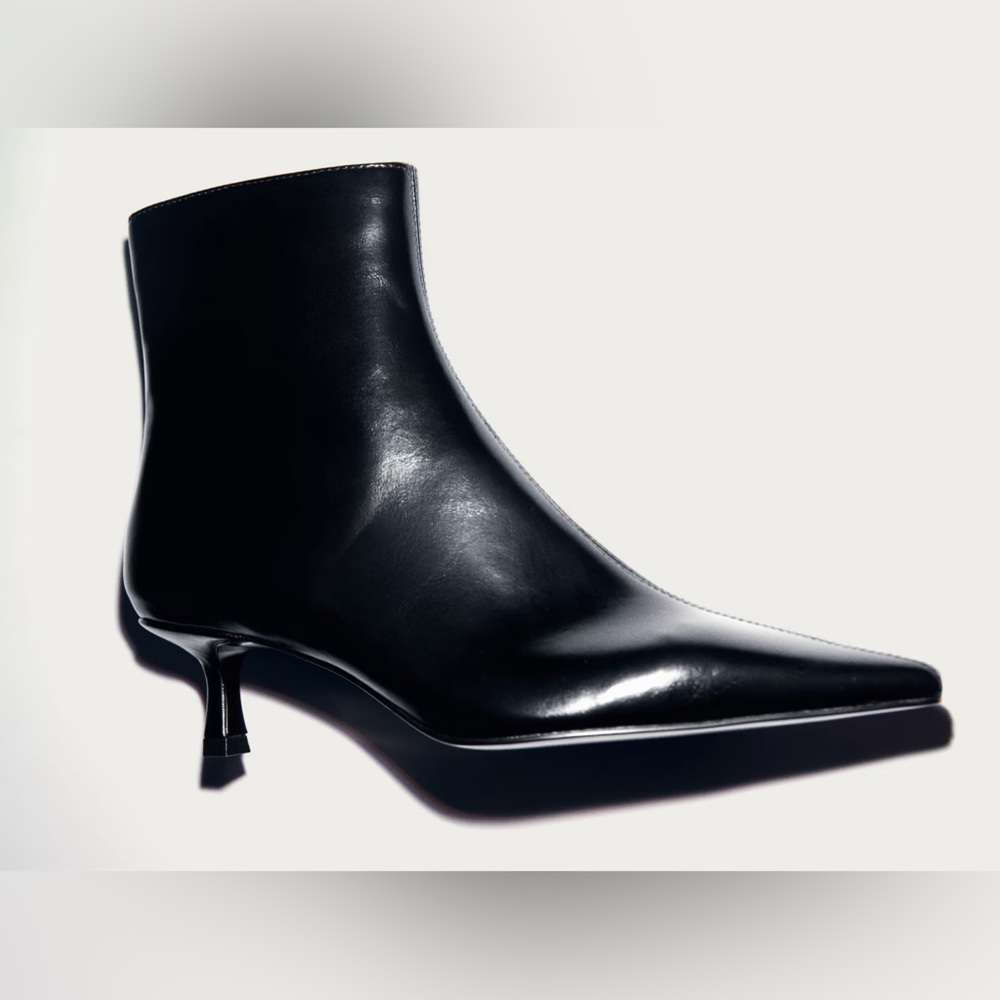 NWB Mango Faux Leather Kitten Heel Ankle Boots Size 6.5 - Picture 5 of 6